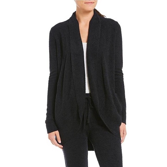 Barefoot Dreams Sweaters - Barefoot Dreams Bamboo Long Sleeve CozyChic Lite Circle Cardigan Black XS/S